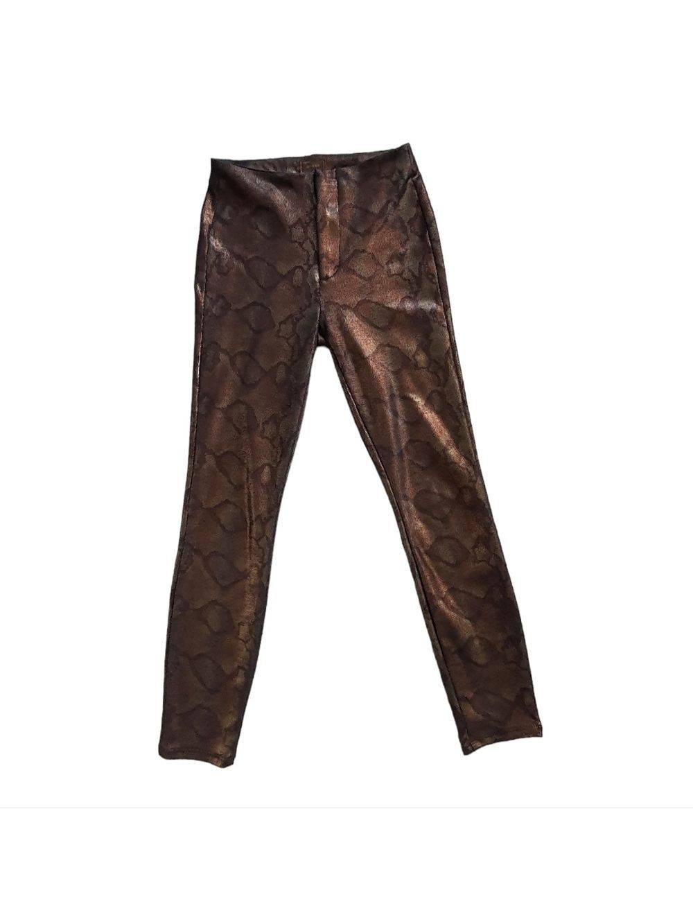 Mother Hight Waisted Seamless Looker Ankle Pant Ladies 26 Black Metallic Python